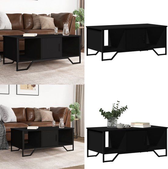 vidaXL Salontafel 100x51x40 cm bewerkt hout zwart