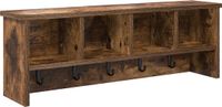 vidaXL Wandkapstok met plank, gerookt eiken, 75 x 16 x 26 cm