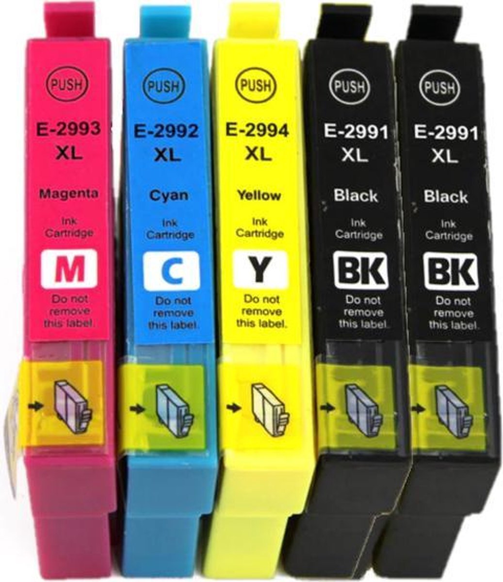 InktDL Compatible inkt cartridges voor Epson 29 / 29XL | Multipack van 5 cartridges voor Expression Home XP235, XP245, XP247, XP255, XP257, XP332, XP335, XP342, XP345, XP32, XP355, XP432, XP435, XP442, XP445, XP452, XP455
