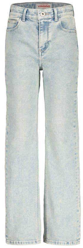 Vingino Catie icon Meisjes Straight leg jeans Light Vintage Katoen 72% Polyester 27% Elastaan 1% Maat 176