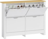 HOMCOM Schoenenkast met 4 kleppen smal 105x26x80cm wit
