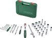 Bosch jeu de clés à cliquet, 57 pièces, 1/4 pouce + 1/2 pouce, 55 accessoires, Softgrip, mallette de transport