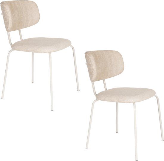Housecraft Living Jaze Eetkamerstoelen Off-White/ Gebroken wit - Set van 2