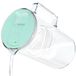 Wessper Waterfilterkan met LED-indicator, 3 Liter, Water Karaf met Filter patroon, Glazen Water Filter Kan, Water Filter BPA-vrij “BPA FREE”, Mint