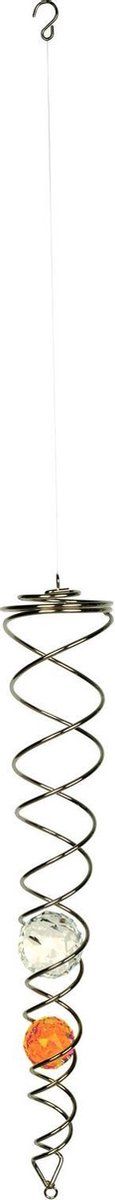 Art Bizniz Nature's Melody Spinner Crystal Vortex - 45 cm - RVS/Glas - Zilver/Oranje