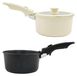 Ustensiles de cuisine - Set de poêles et casseroles, 15 pièces - Revêtement antiadhésif - Poignée amovible - Convient pour plaques à induction, à gaz et électriques - Convient pour four et réfrigérateur - Fonte d'aluminium - Noir