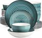 Holland Connections 24-delige set bonbon tafelservies van aardewerk handbeschilderd vintage look - voor 6 personen Bordenset
