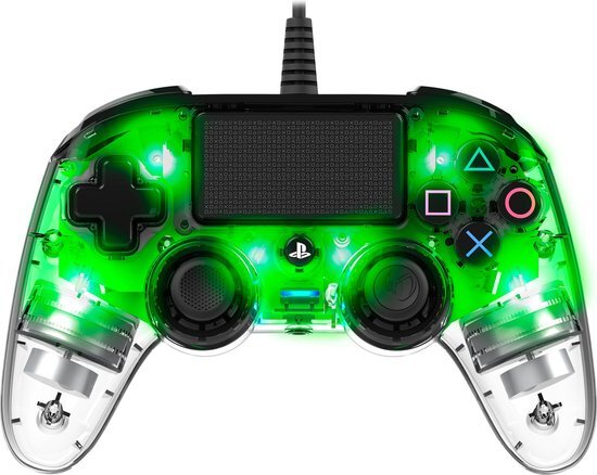 Nacon Officieel gelicenseerde Illuminated Wired Compact Controller voor PS4 - groen