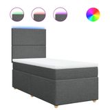 VidaXL Boxspringbed met matras, donkergrijs, 180x200 cm, gestoffeerd