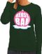 Bellatio Decorations Shoppartners Bv Foute kersttrui kerstbal roze op groene sweater voor dames - M