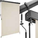 tectake® Verticale Luifel Eloise - 120 x 250 cm - Zonwering - Rolgordijn Buiten - Schaduwdoek met 2 Wandhouders - Met Handslinger - Winddicht Zonnescherm - Voor Balkon, Terras, Tuin en Bevestiging aan Muren - Beige