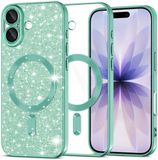 Techsuit Hoesje geschikt voor Apple iPhone 17 - Luxury Glitter Back Cover - Geschikt voor MagSafe - Lichtgroen