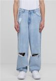Urban Classics Heavy Ounce Knee Cut Baggy Fit Jeans Broek Blauw W30