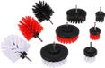 SIXTOL CAR Detailing Boorborstel 9 | Set reinigingsborstels voor boormachines | 9-delig | Rood, Zwart, Wit