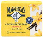Le Petit Marseillais Extra Milde Zeep Vanille Set van 4 x 100 g