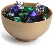 Plasticforte Kommetjes/schaaltjes - dessert/ontbijt - kunststof - D13 cm - goud-kleurig