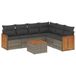 vidaXL Loungeset met Kussens, Poly Rattan, Grijs
