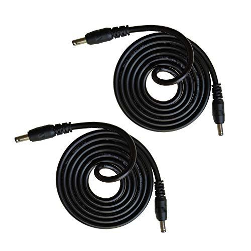 DZYDZR 2 stuks stekker op stekker 1,35 mm x 3,5 mm DC verlengkabel zwart 22 AWG koperdraad (1 m/3,3 ft)