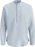 JACK&JONES JJBREEZE LINEN BLEND TUNIC SHIRT LS Heren Overhemden S Celestial Blue Lange mouw Katoen/Linnen Regular Fit