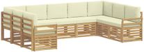 vidaXL - Sofa-Set - Massief Acacia Hout - Wit en Crèmekleurig - 2 Zitplaatsen