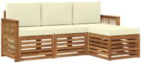 vidaXL - Acacia Houten Loungeset - 4-delig - Natuurlijk en Crème