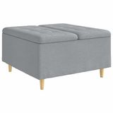 vidaXL Ottoman met opslag Lichtgrijs 80 x 80 x 45 cm Stof