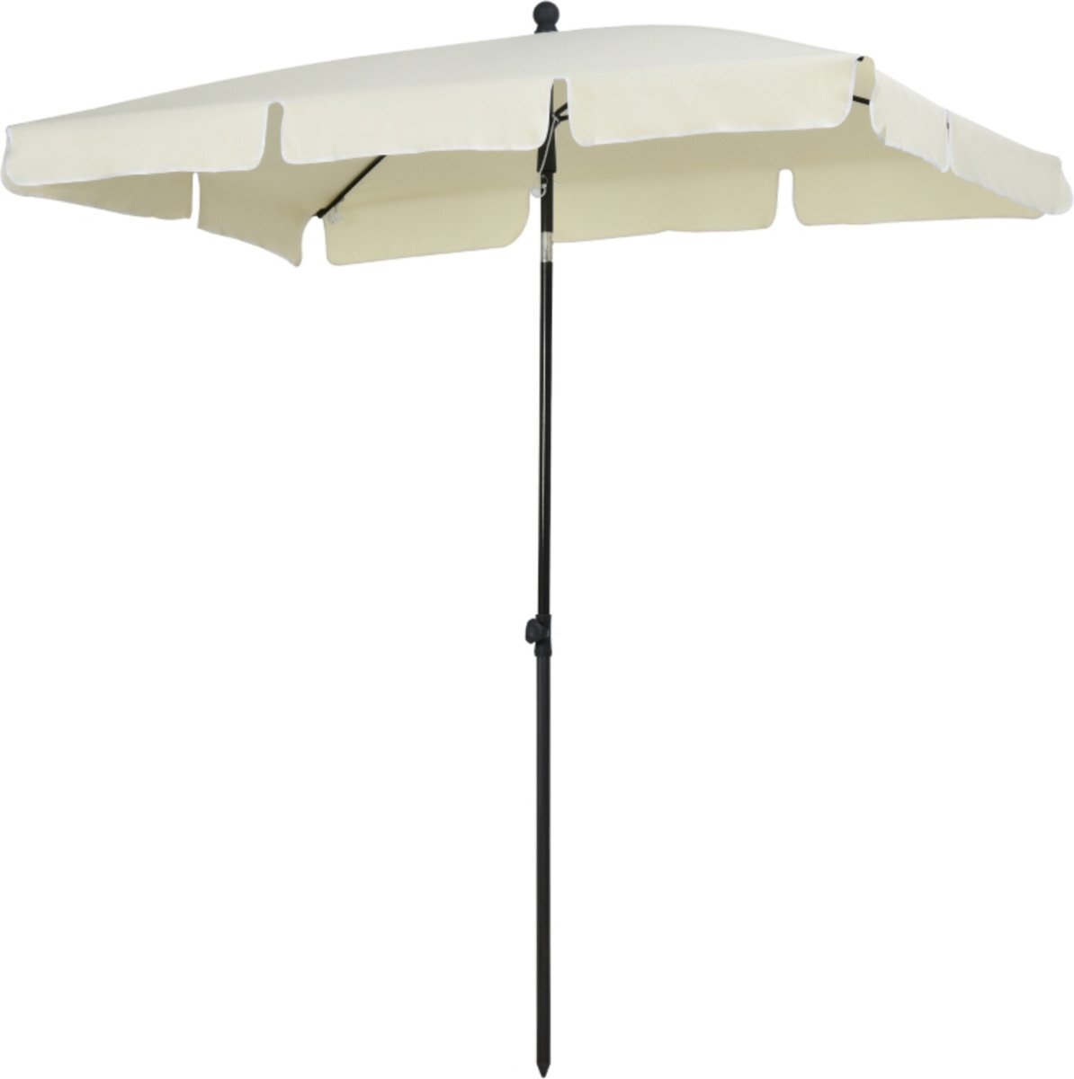 Zenzee Zonnescherm - Parasol - Balkonparasol - Balkon parasol - Strandparasol - Rechthoek - Knikbaar - 200 x 125 cm - Creme
