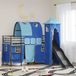 vidaXL - Kinderhoogslaper - Zwart en Blauw - Metaal - 75 x 190 cm