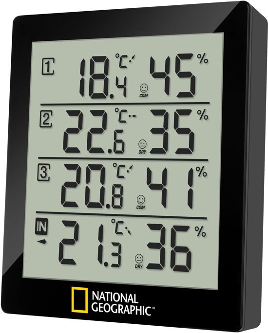 National Geographic Thermo- en Hygrometer (4 Meetresultaten