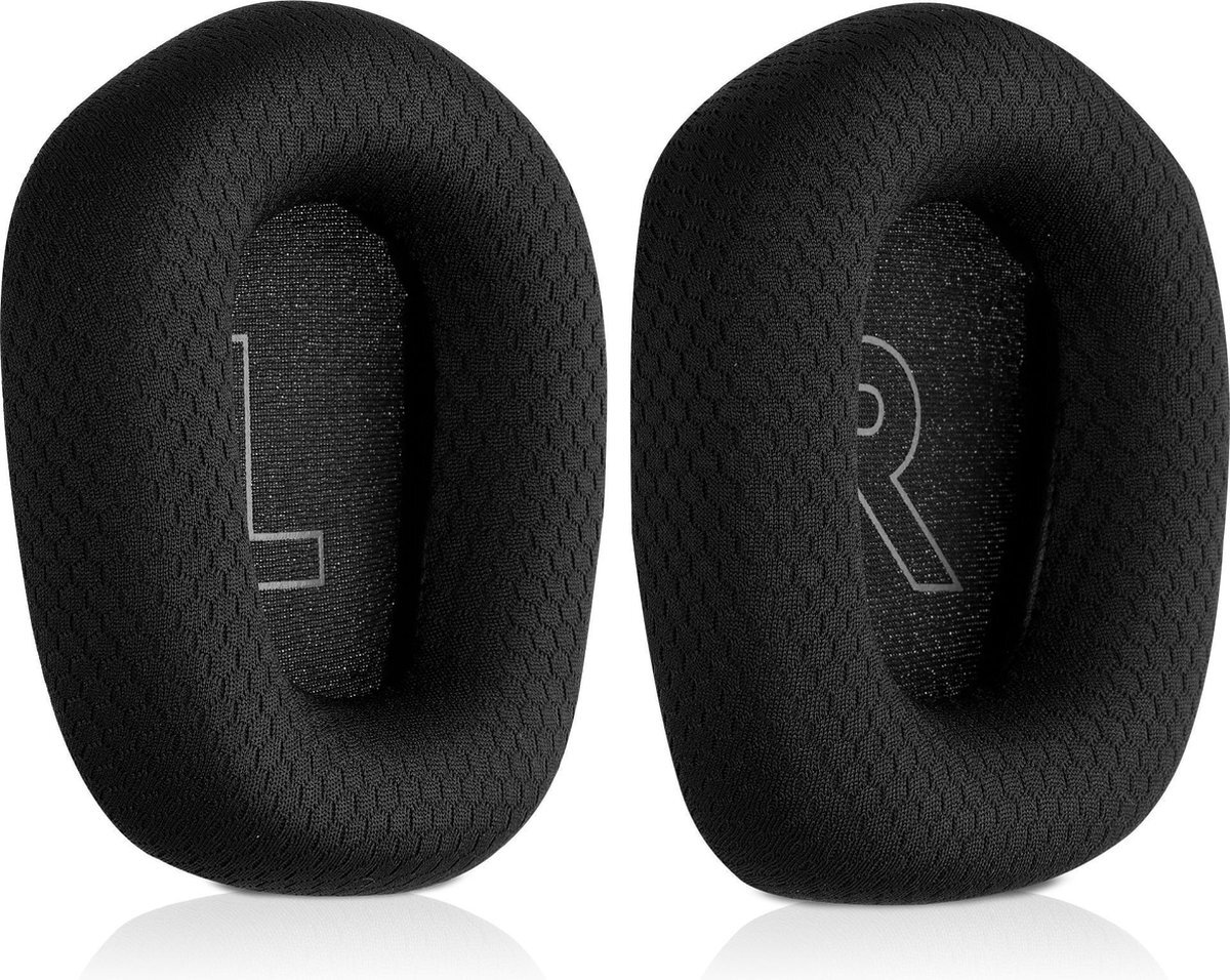 kwmobile 2x fluwelen oorkussens voor Logitech G733 koptelefoons - Kussens voor over-ear-koptelefoon in zwart