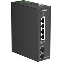 D-Link DIS-100G-06P netwerk-switch Unmanaged L2 Gigabit Ethernet (10/100/1000) Power over Ethernet (PoE) DIN rail Zwart