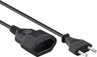 ACT Netsnoer Euro male - Euro female zwart 0,2 m AK5246