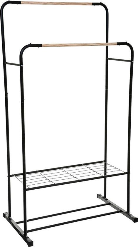 Merkloos Kledingrek Ghislaine - Metaal - Zwart/Hout