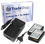 Trade Shop Hoogwaardige 2-in-1 set: 2x accu + USB-accu snellader vervangt Canon LC-E10 voor Canon LP-E10 EOS 1100D 1200D 1300D 2000D 4000D%0a