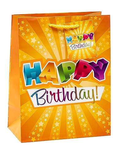 TSI Geschenkzakjes Happy Birthday, medium (23 x 18 x 10 cm), 3-pack
