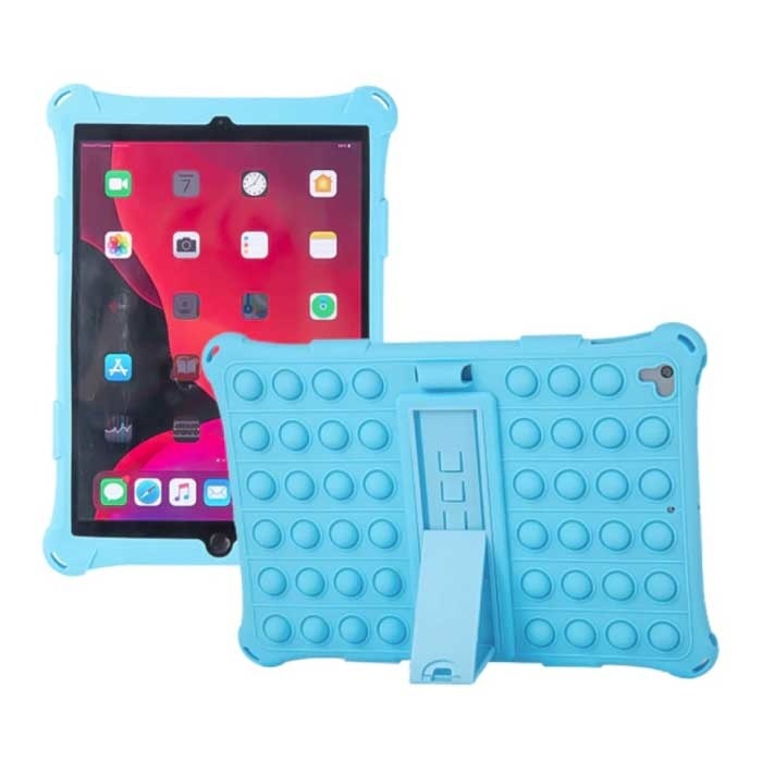 Stuff Certified Pop It Hoesje voor iPad Mini 6 met Kickstand - Bubble Cover Case Blauw