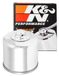 K&N Powersports Oliefilter - Opschroeffilter Chrome 68x75mm compatibel met Kawasaki, Yamaha, Honda, Triumph (KN-204C)