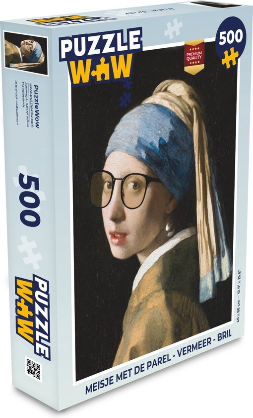 MuchoWow Puzzel Meisje met de parel - Vermeer - Bril - Legpuzzel - Puzzel 500 stukjes