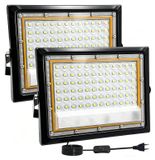 Projecteurs LED, set de 2, 50W, 6500K, 5000lm, IP66, 1,5 mètre de câble
