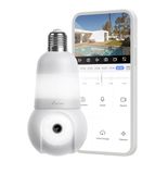 NIVIAN Draadloze bewakingscamera E27 2K 360 graden beweging met audio, licht, detectie en bewaking van mensen, nachtzicht, compatibel met Alexa, Google Home, Tuya app