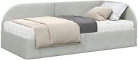 vidaXL Hoekbedframe met Matras en Hoofdeinde - Tweepersoons - Lichtgrijs Fluweel