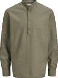 Jack & Jones Casual overhemd Regular Fit Linnen Blend Lange Mouw Dusty Olive