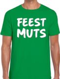 Bellatio Decorations Shoppartners Bv Feestmuts tekst t-shirt - groen - heren - Foute party kleding - korte mouwen - katoen S