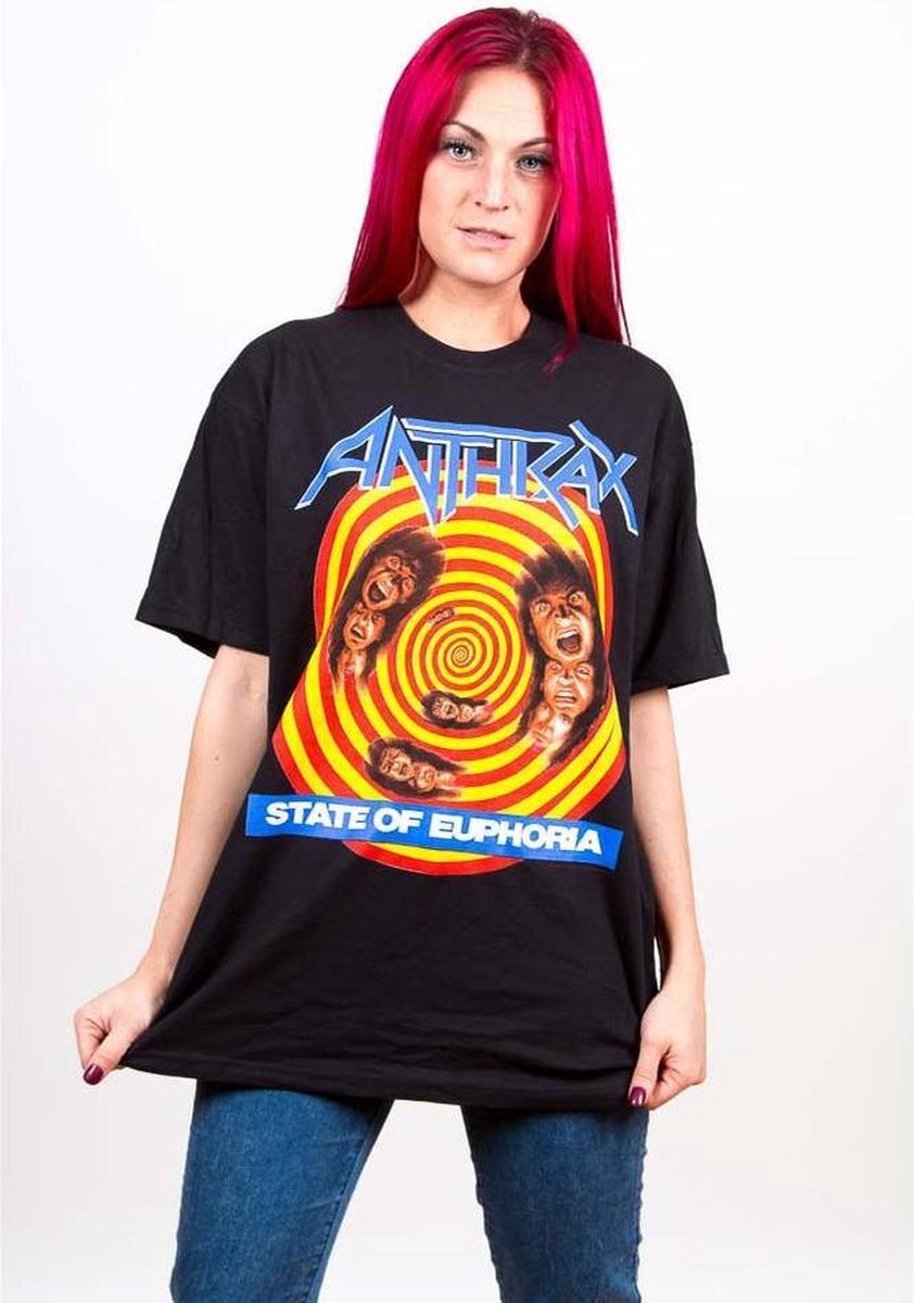 Rocks-Off Anthrax Heren Tshirt -XL- State Of Euphoria Zwart
