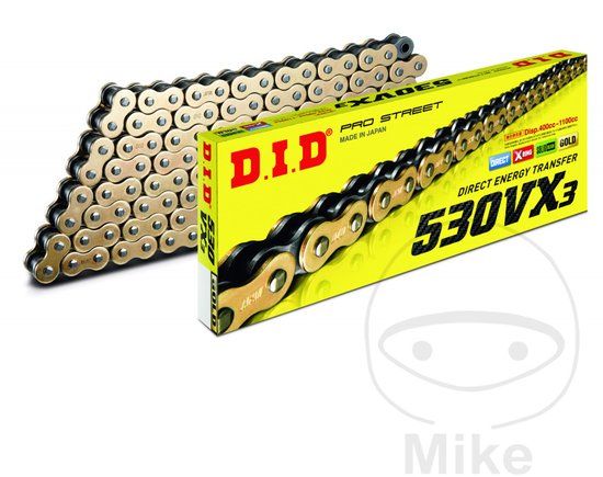 D.I.D 530VX3 X-Ring transmissieketting 106 schakels steek 530 goud/zwart