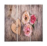 Homemania Hartvormig bord, 3-delig, voor Living, Room-Multicolor, 69 x 3 x 50 cm, HM203PKNV-22, polyester, hout