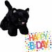 Wild Republic Peluche chat/chatte - noir - 18 cm - avec carte de vœux A5 Joyeux Anniversaire - Coffret cadeau d'anniversaire