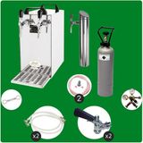 HAJUS AG Ensemble complet - Tireuse à bière - Kontakt 40 - 2 robinets, 50 l/h - Beertender - Tireuse domestique - Refroidisseur de bière - avec coupleur de fût type D, adaptateur NC