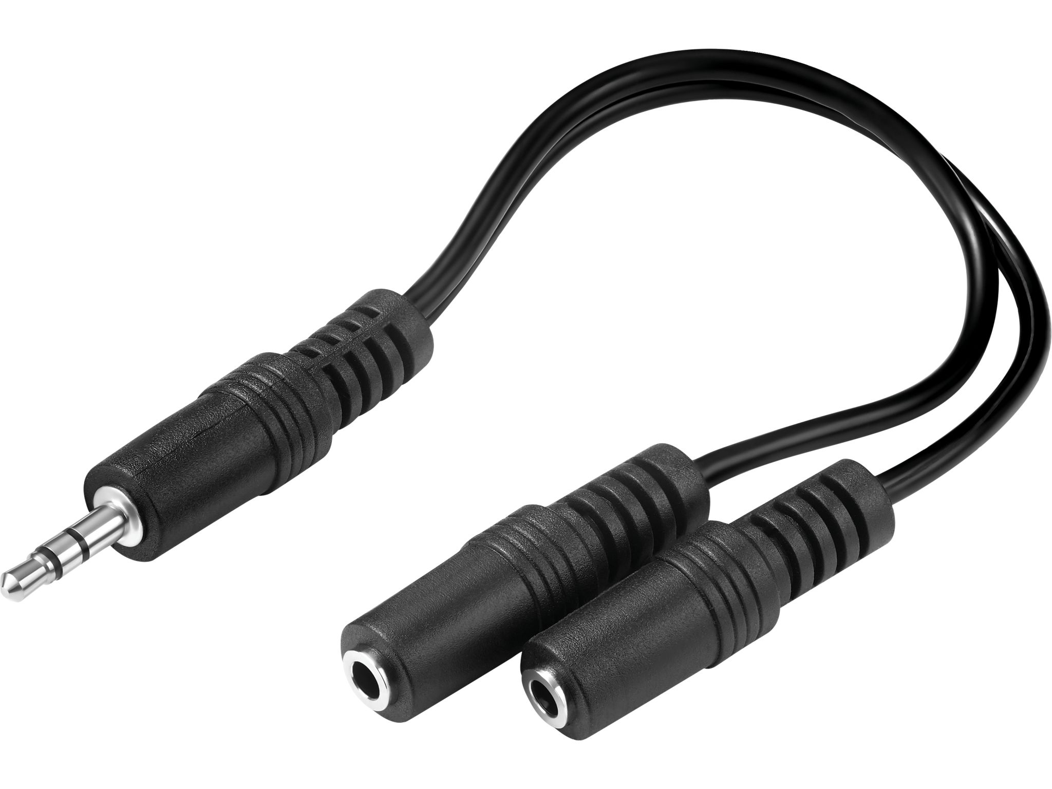 Sandberg MiniJack Splitter 1->2 - Zwart