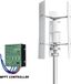 Éolienne verticale - 5000W, générateur éolien 24V - Faible bruit - AC 3 phases - 3 pales - Système hors réseau pour maisons, régulateur MPPT inclus